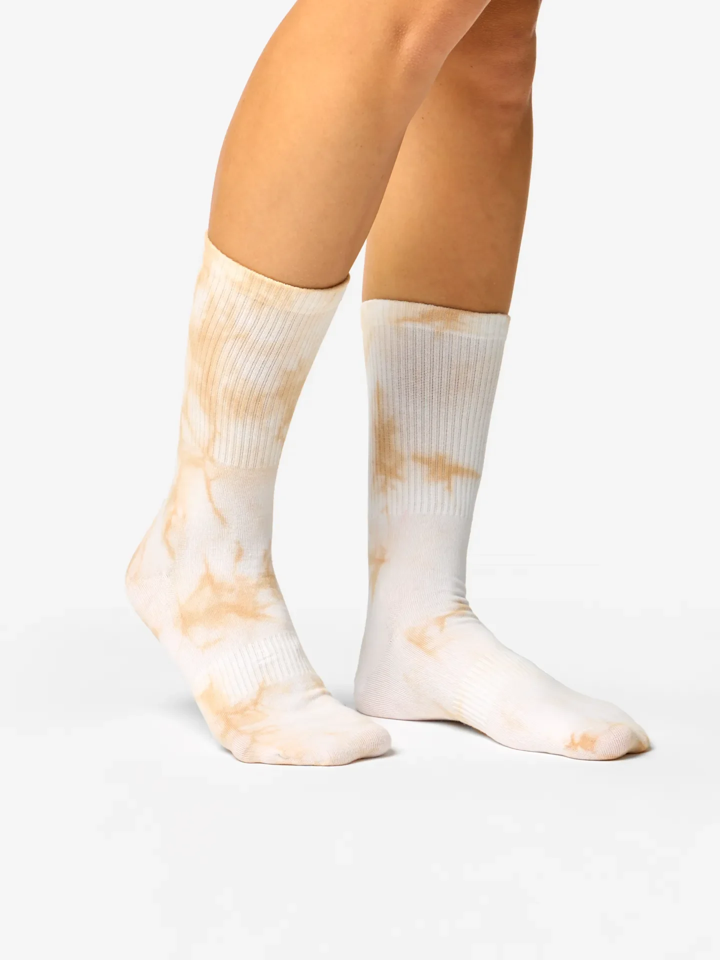 Beige tie-dye geribbelde sokken - Image 2