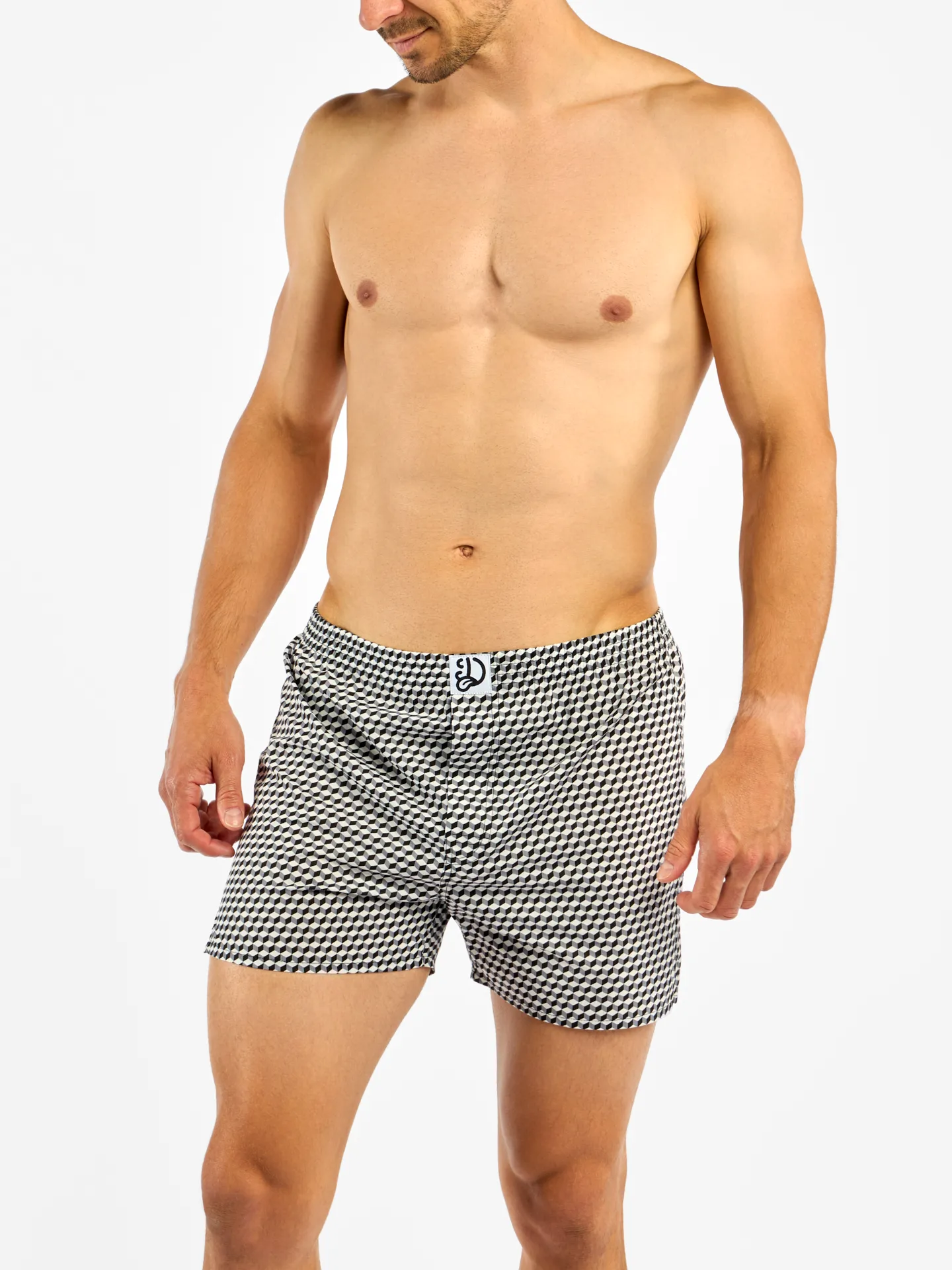 Zwart-wit heren boxershort met patroon - Image 3