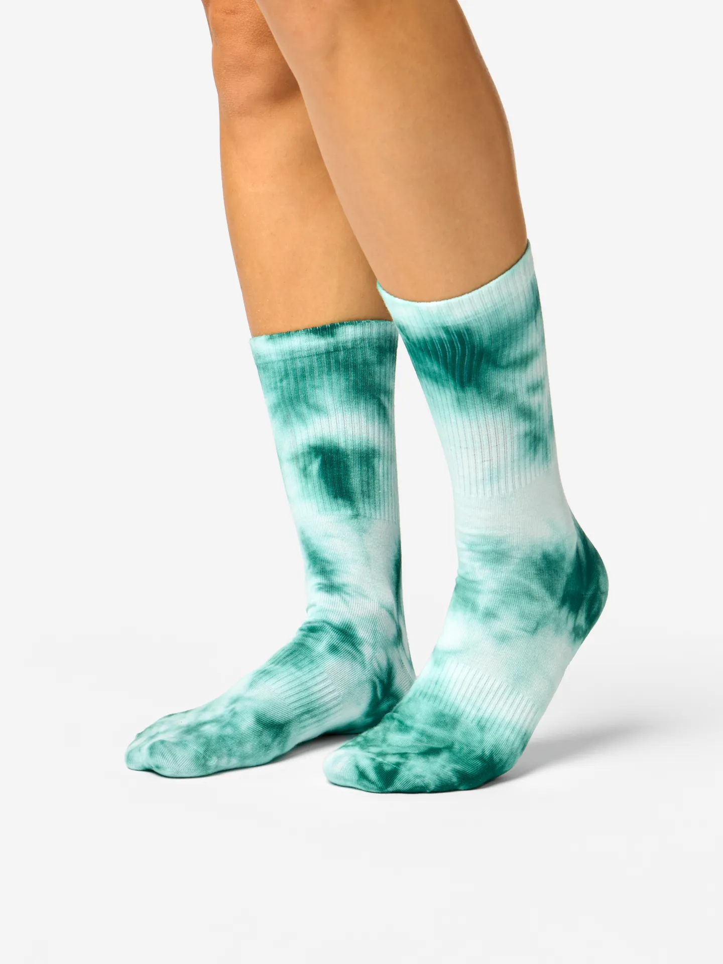 Smaragdgroene tie-dye geribbelde sokken - Image 3