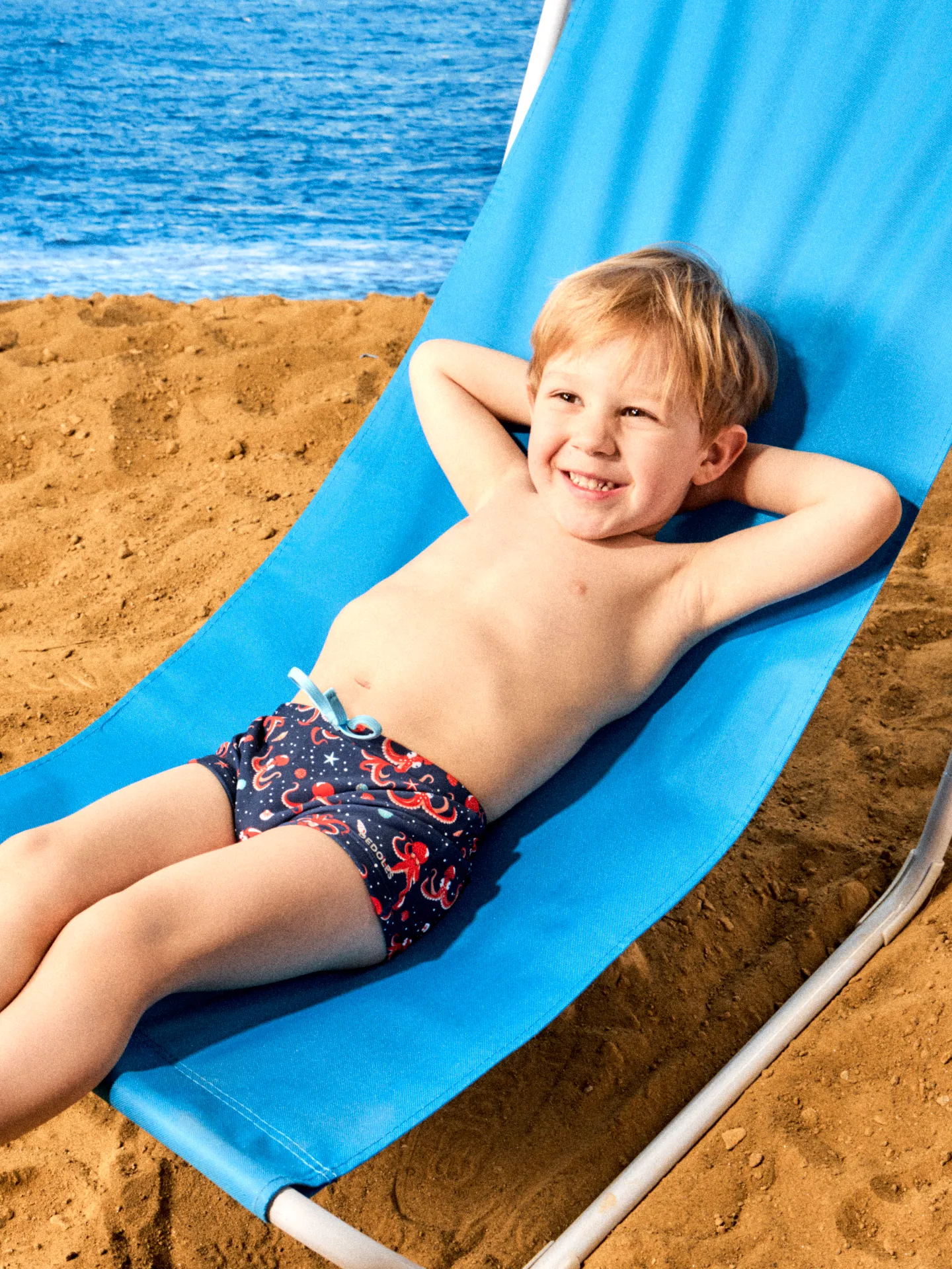 Vrolijk elastisch zwemshort voor kinderen Rode octopus - Image 3