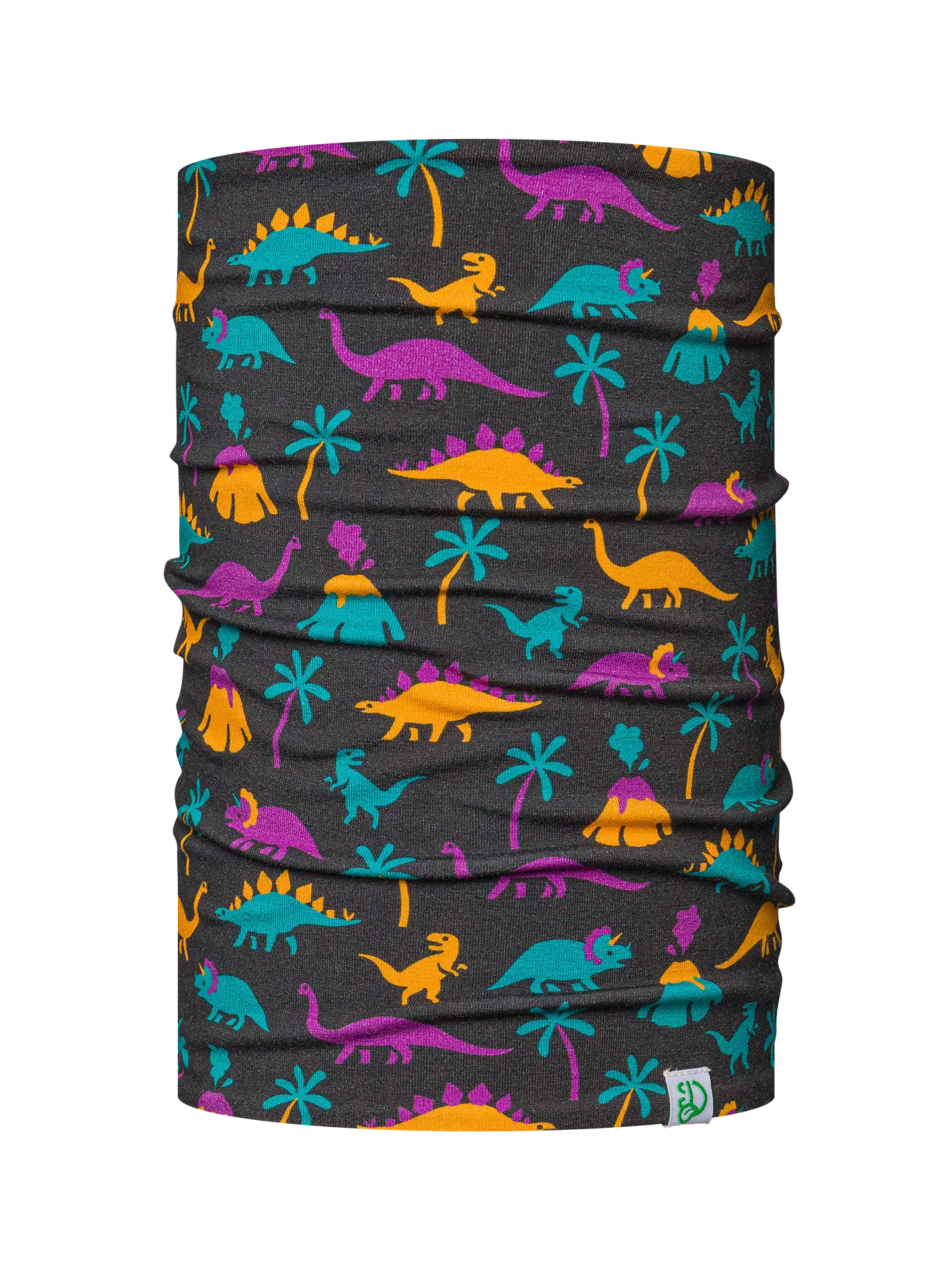 Vrolijke kinderset met muts en nekwarmer Dino's en vulkanen - Image 3