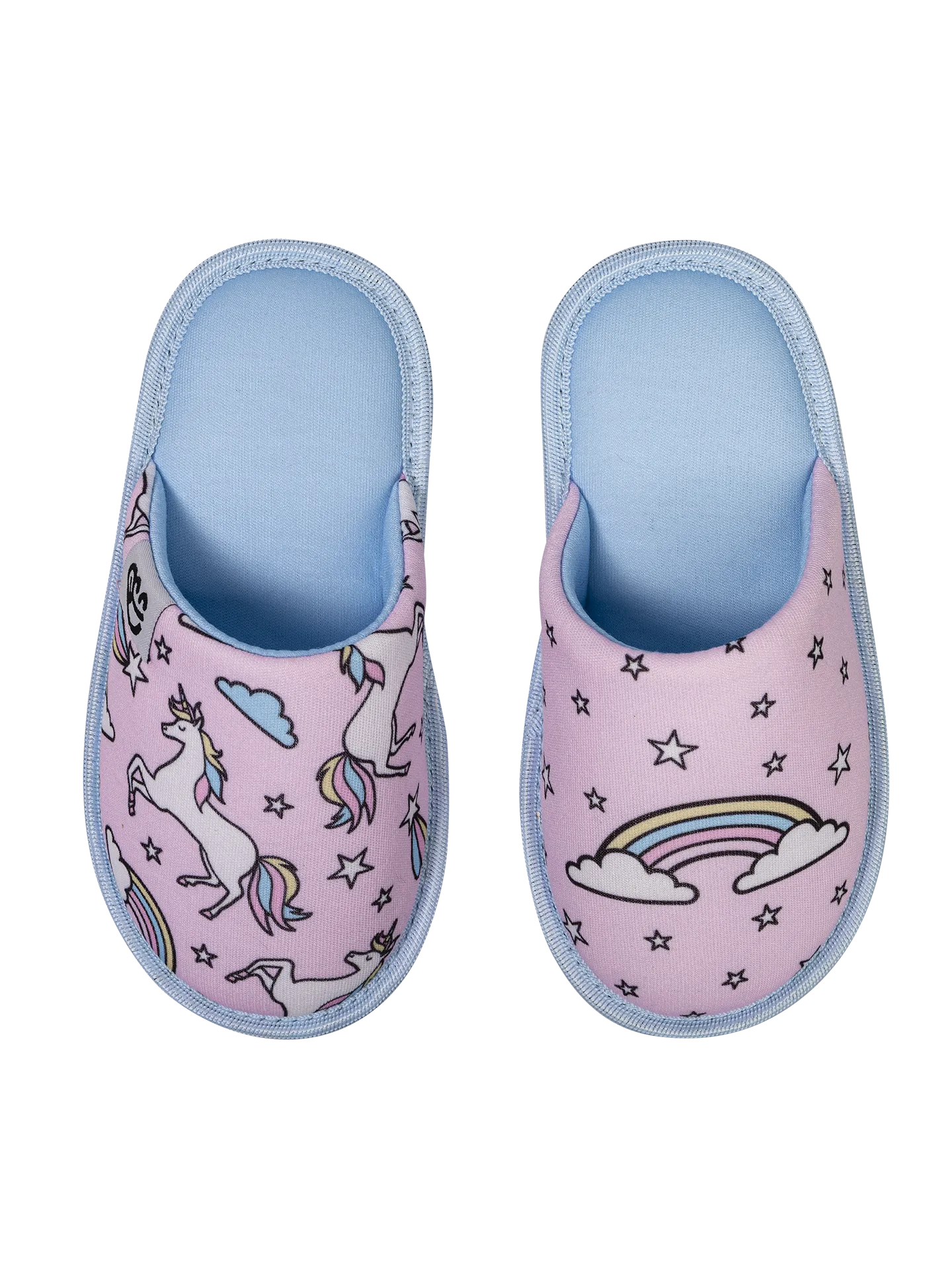 Vrolijke kinderslippers Regenboog eenhoorn