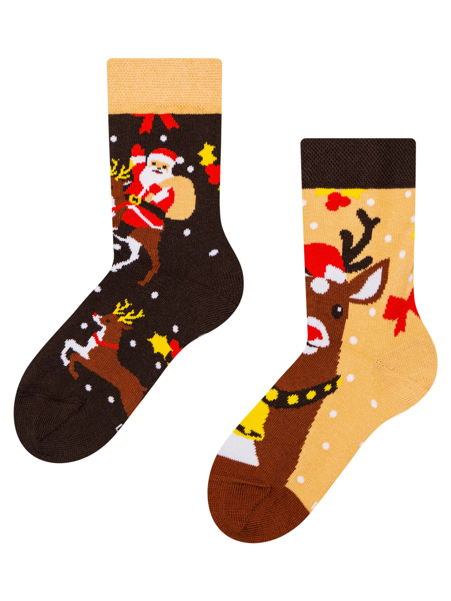 Vrolijke kindersokken Rendieren en de Kerstman