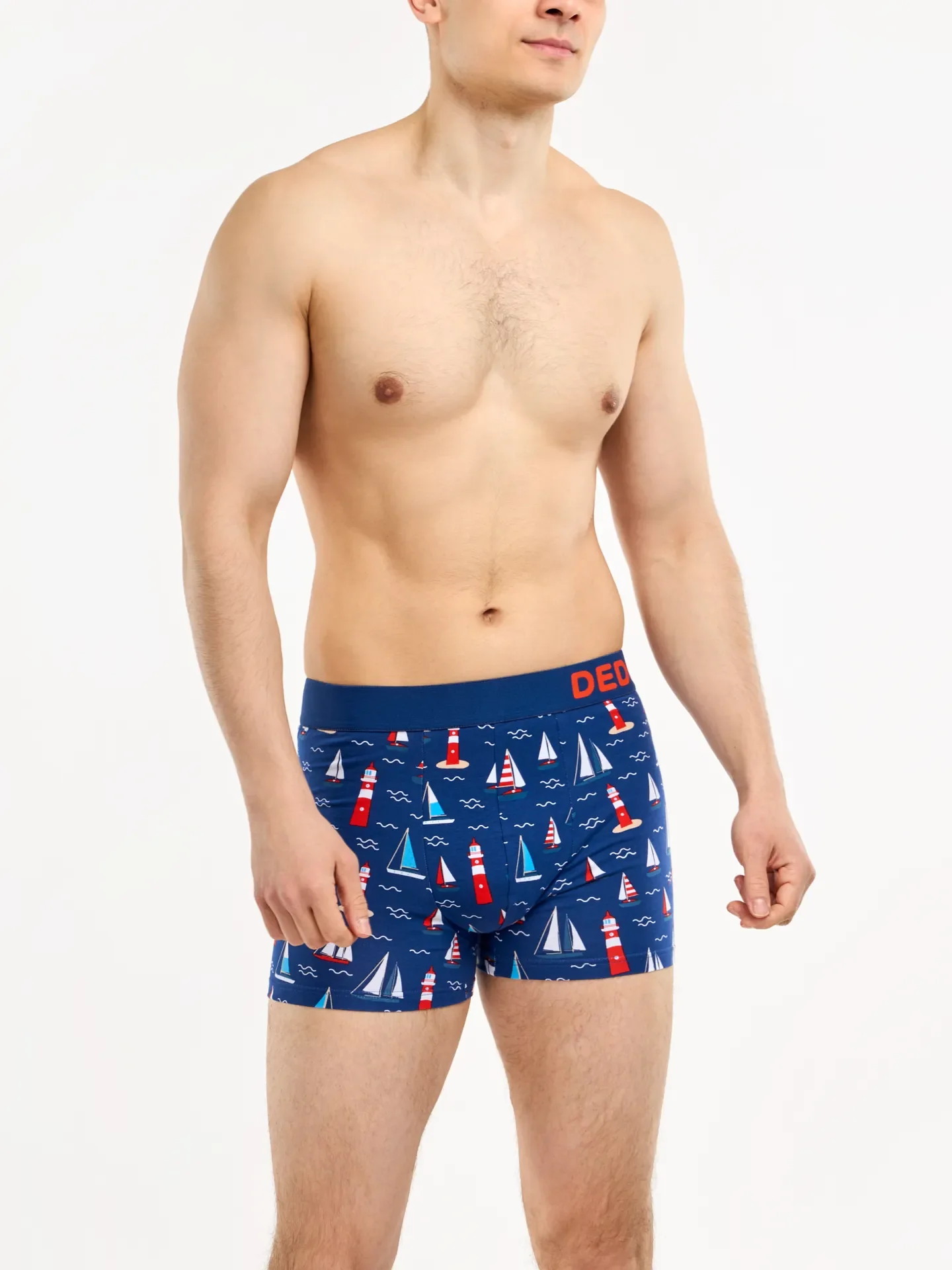 Vrolijke herentrunks Vuurtoren & zeilboten - Image 3
