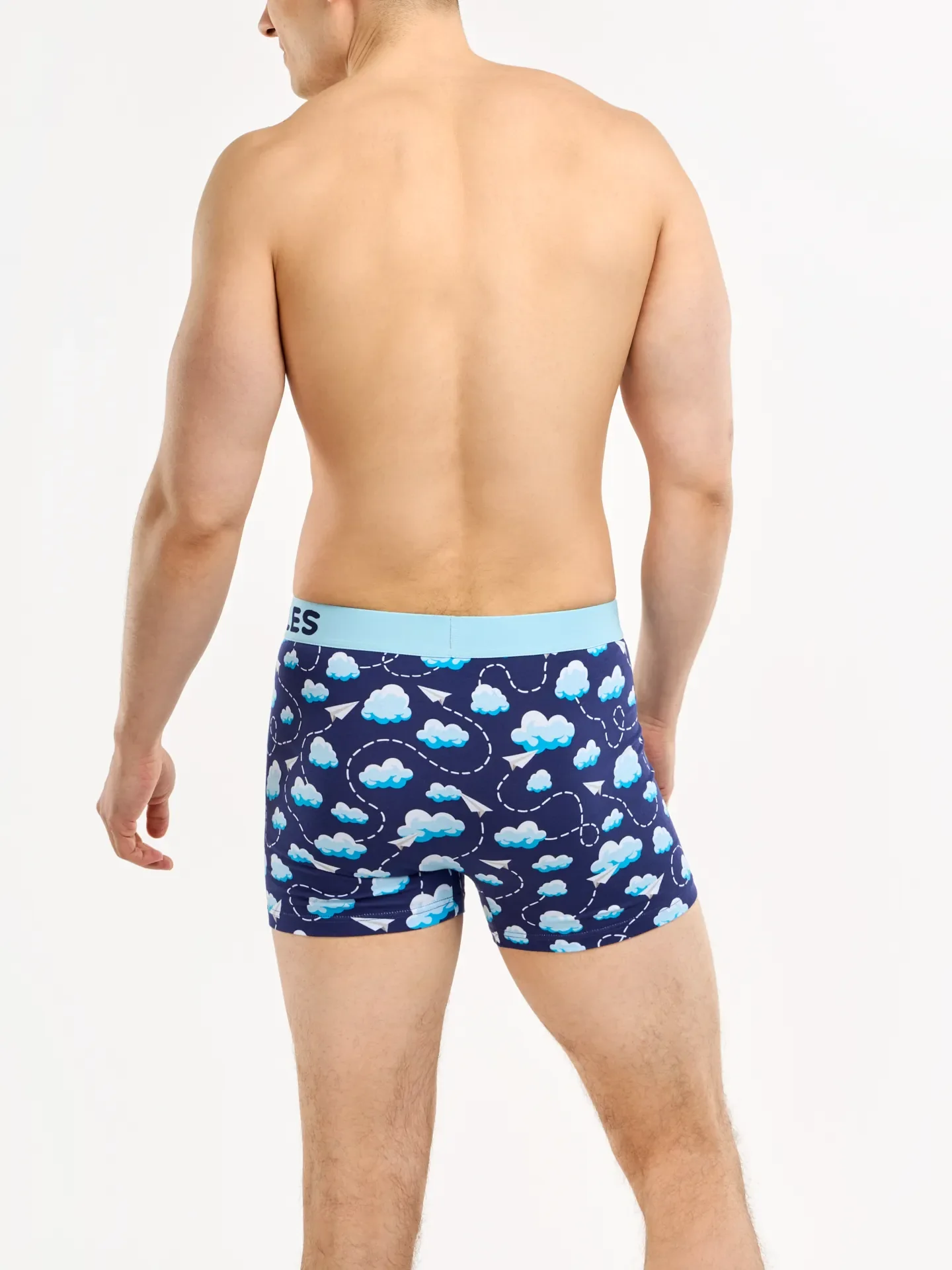 Vrolijke herentrunks Papieren vliegtuigjes & wolken - Image 4