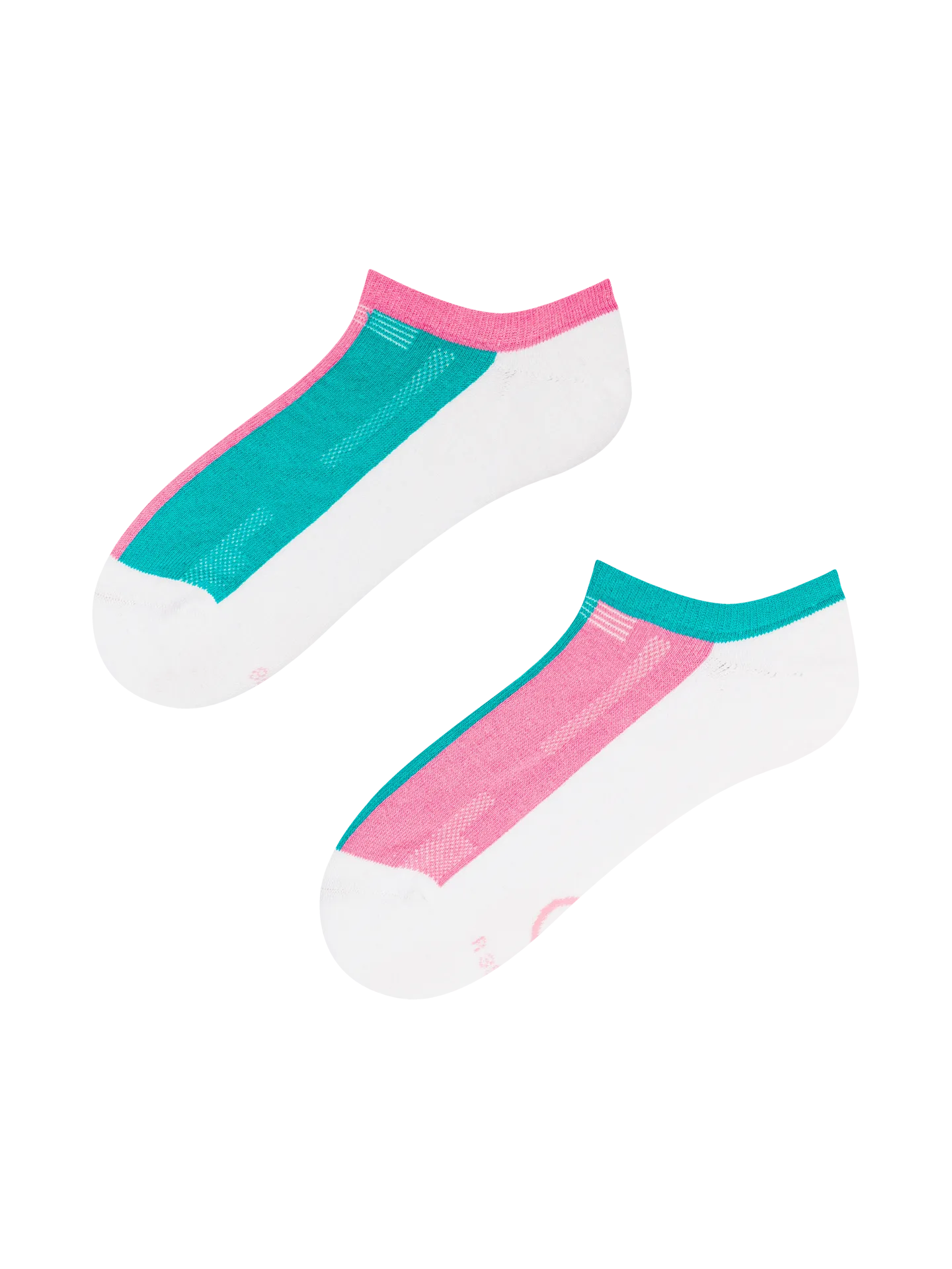 Roze en turquoise functionele sneakersokken