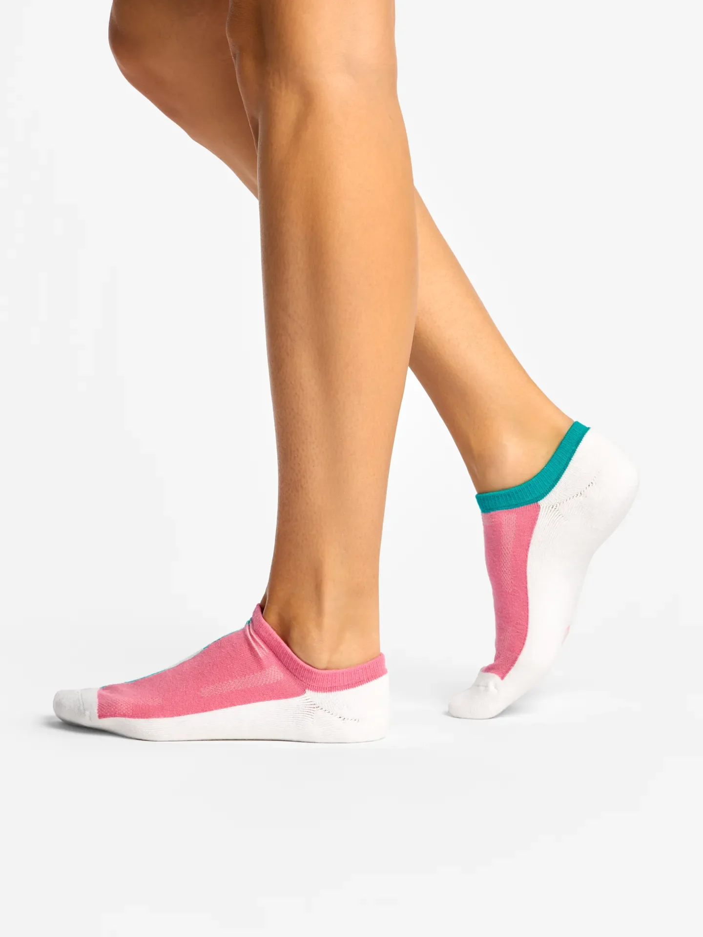 Roze en turquoise functionele sneakersokken - Image 2