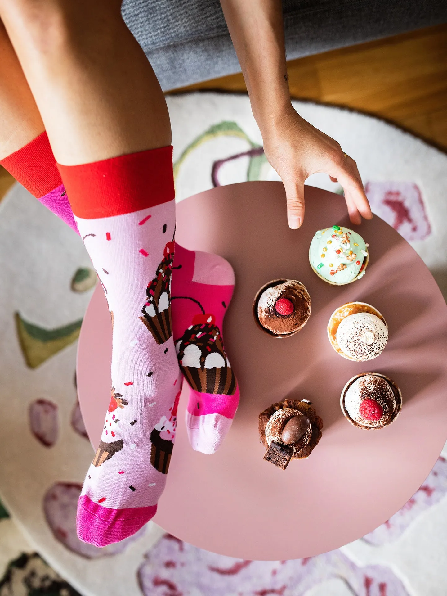 Vrolijke sokken Roze cupcakes - Image 6