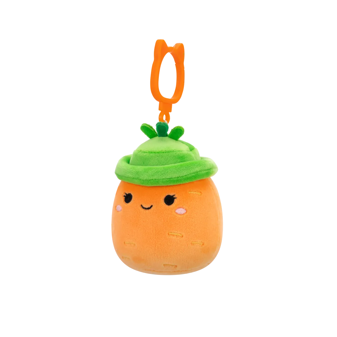 Squishmallows Clip-On Caroleena de oranje wortel met emmerhoed, 9 cm - Image 3