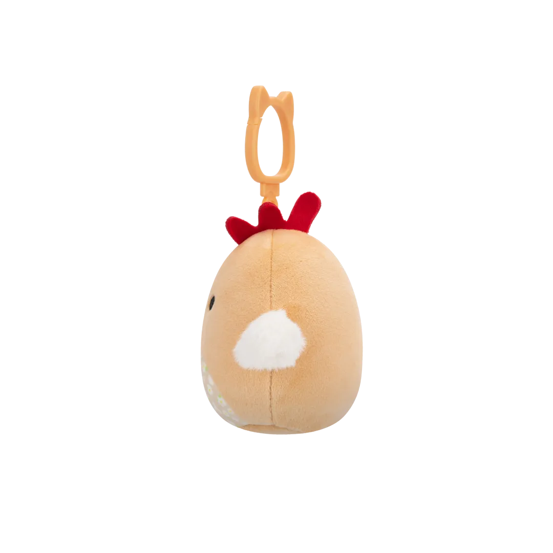 Squishmallows Clip-On Rutie de bruine haan met bloemenbuik, 9 cm - Image 2