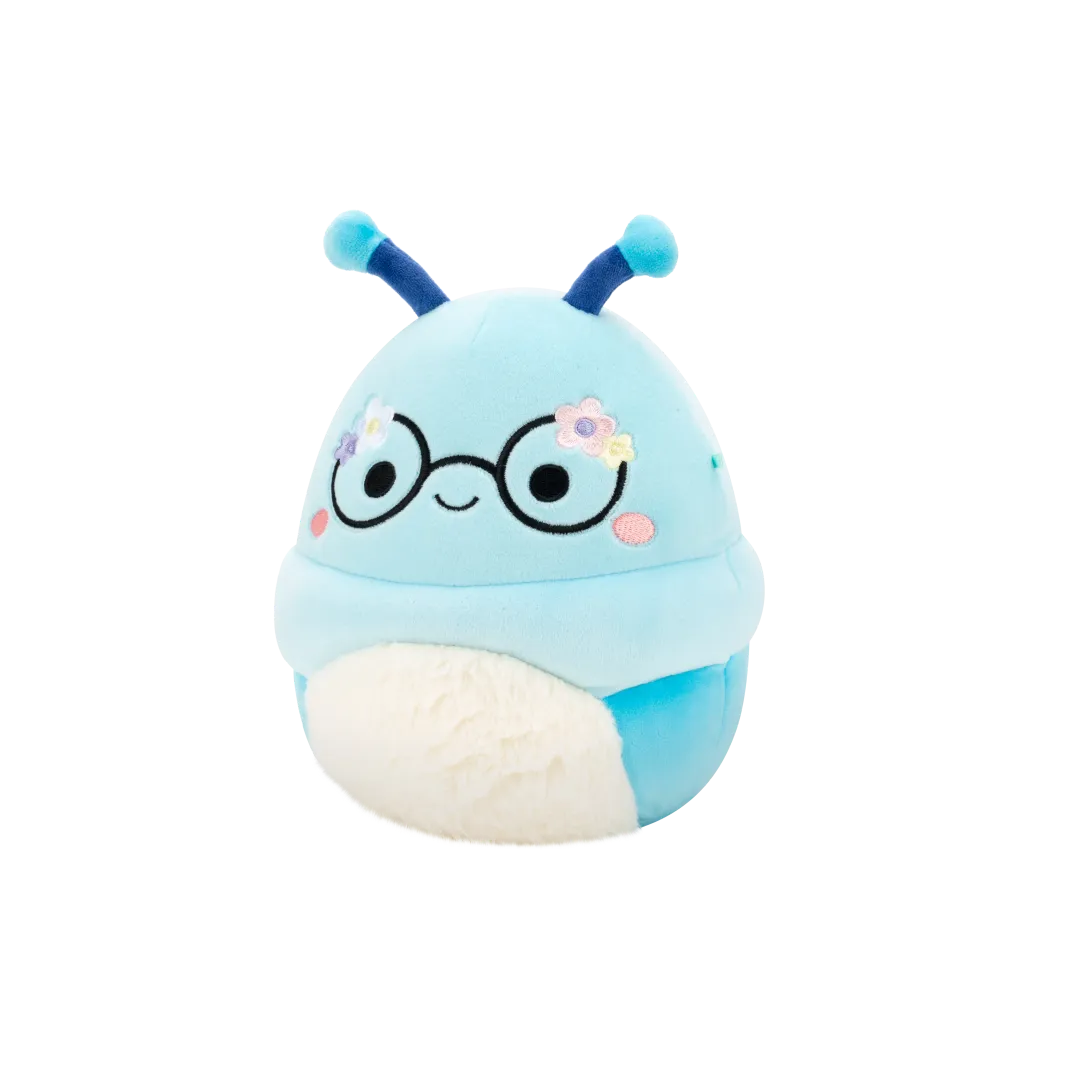 Squishmallows Cordelia de blauwe boekenwurm met bloemen op bril, 20 cm - Image 4
