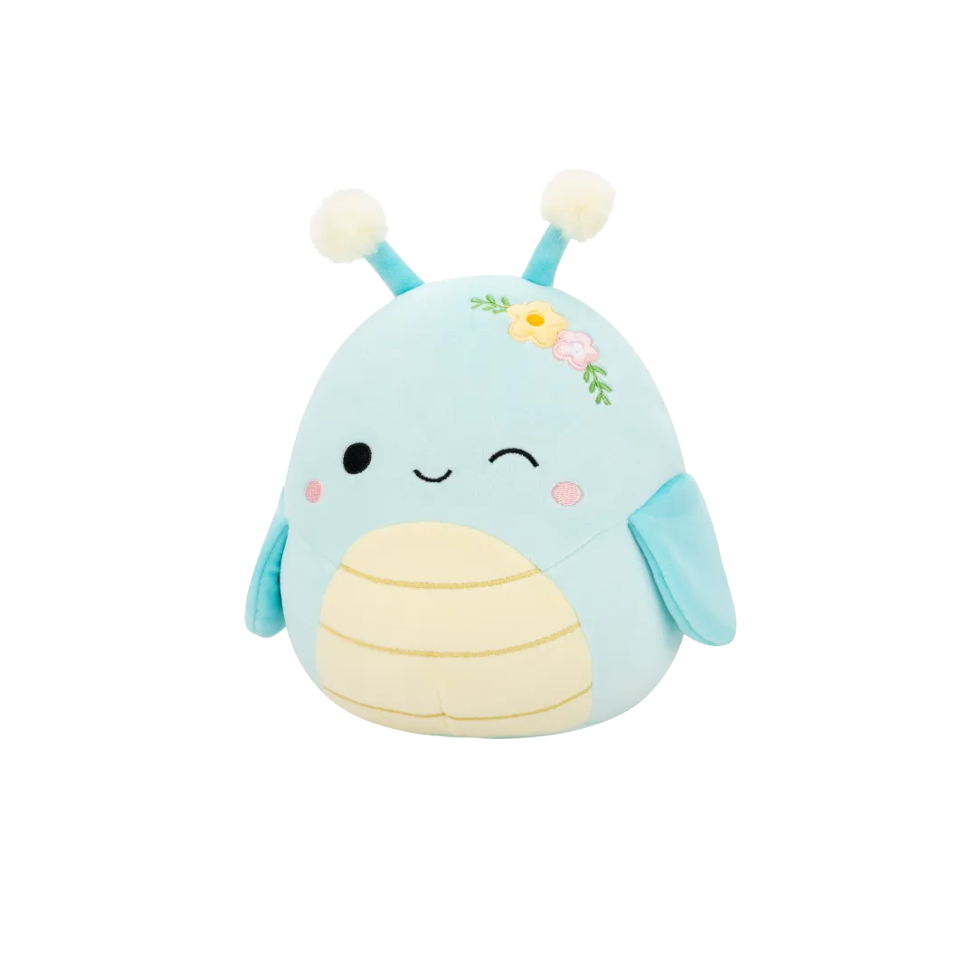 Squishmallows Giles de knipogende blauwe sprinkhaan met bloemen, 20 cm - Image 3