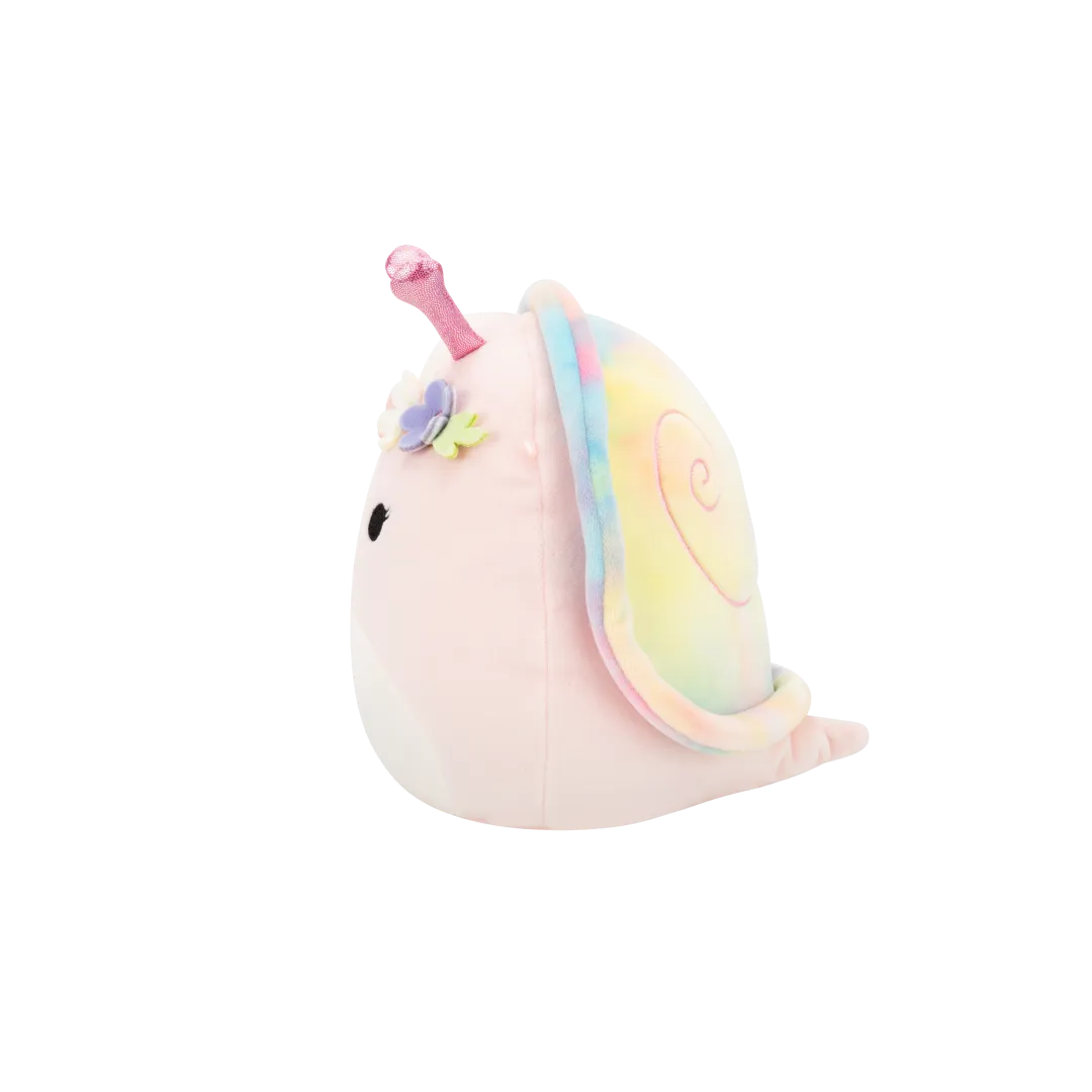 Squishmallows Silvina de roze slak met regenboogschelp en bloemenkroon, 20 cm - Image 2