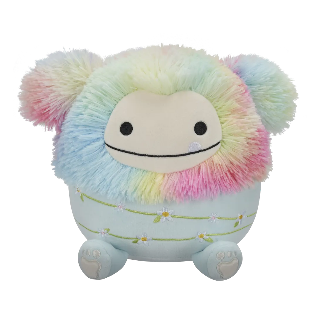 Squishmallows Zozo de regenboog en blauwe bigfoot, 20 cm